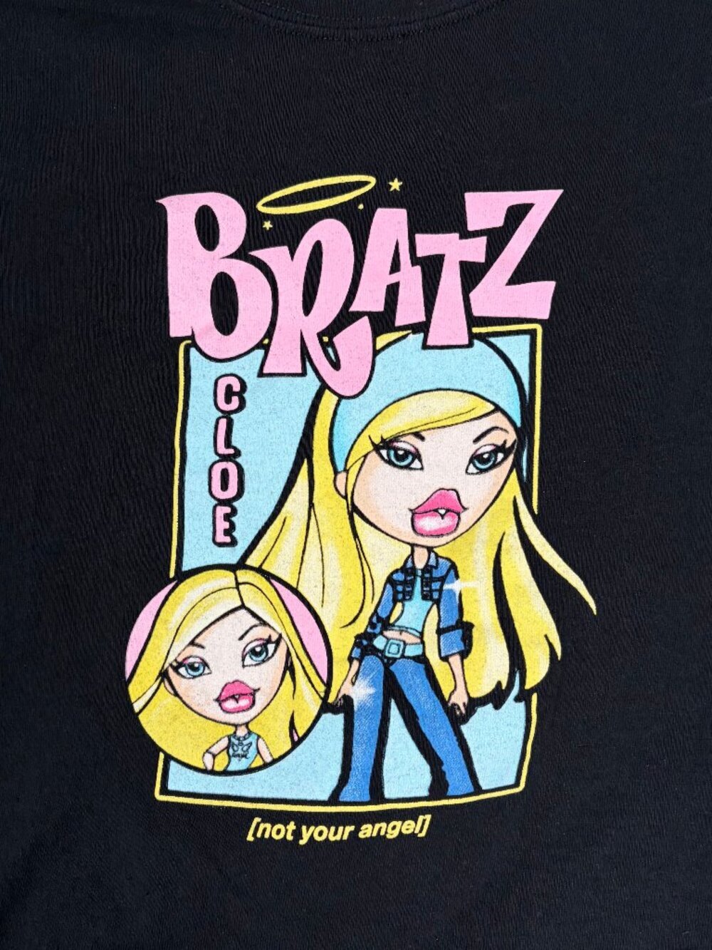 Bratz Cloe [not your angel] Crop Top Women's S Y2K 00s Streetwear Graphic Tee - Picture 3 of 5